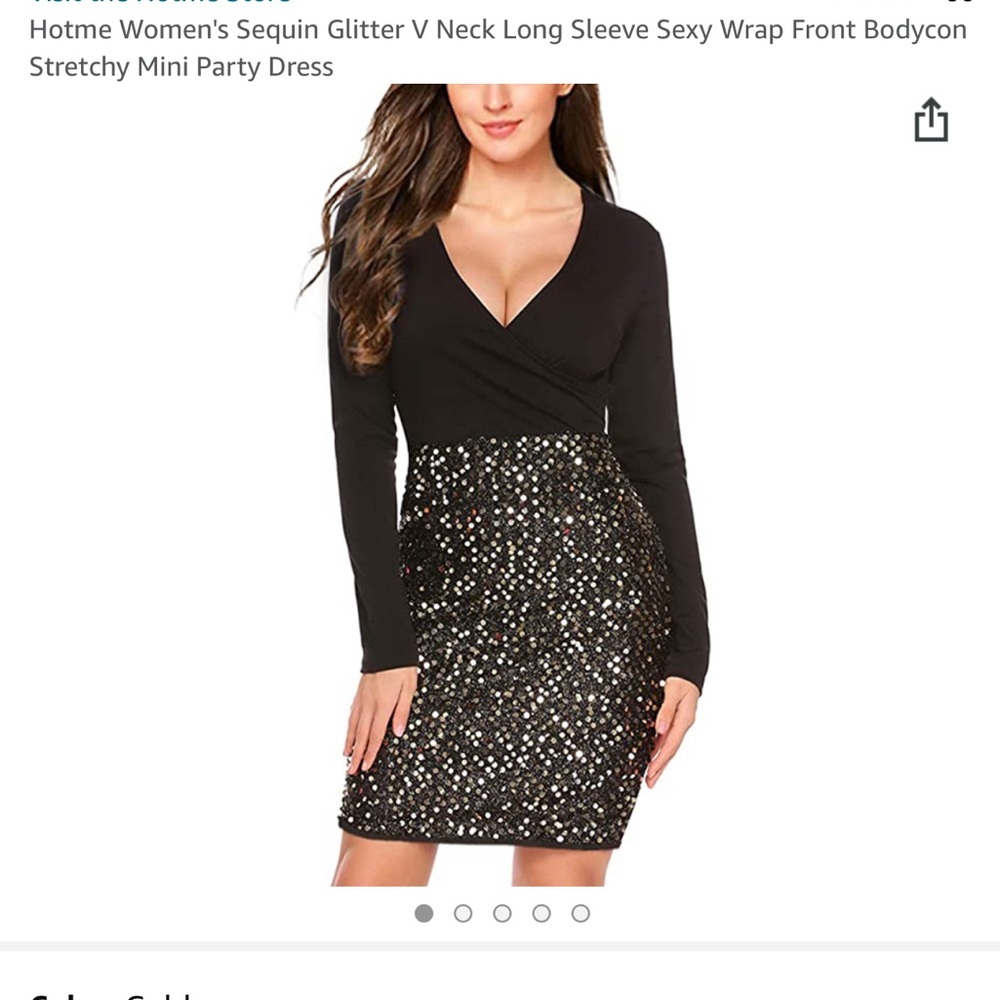 New Years Gold Sequin Bodycon Dress